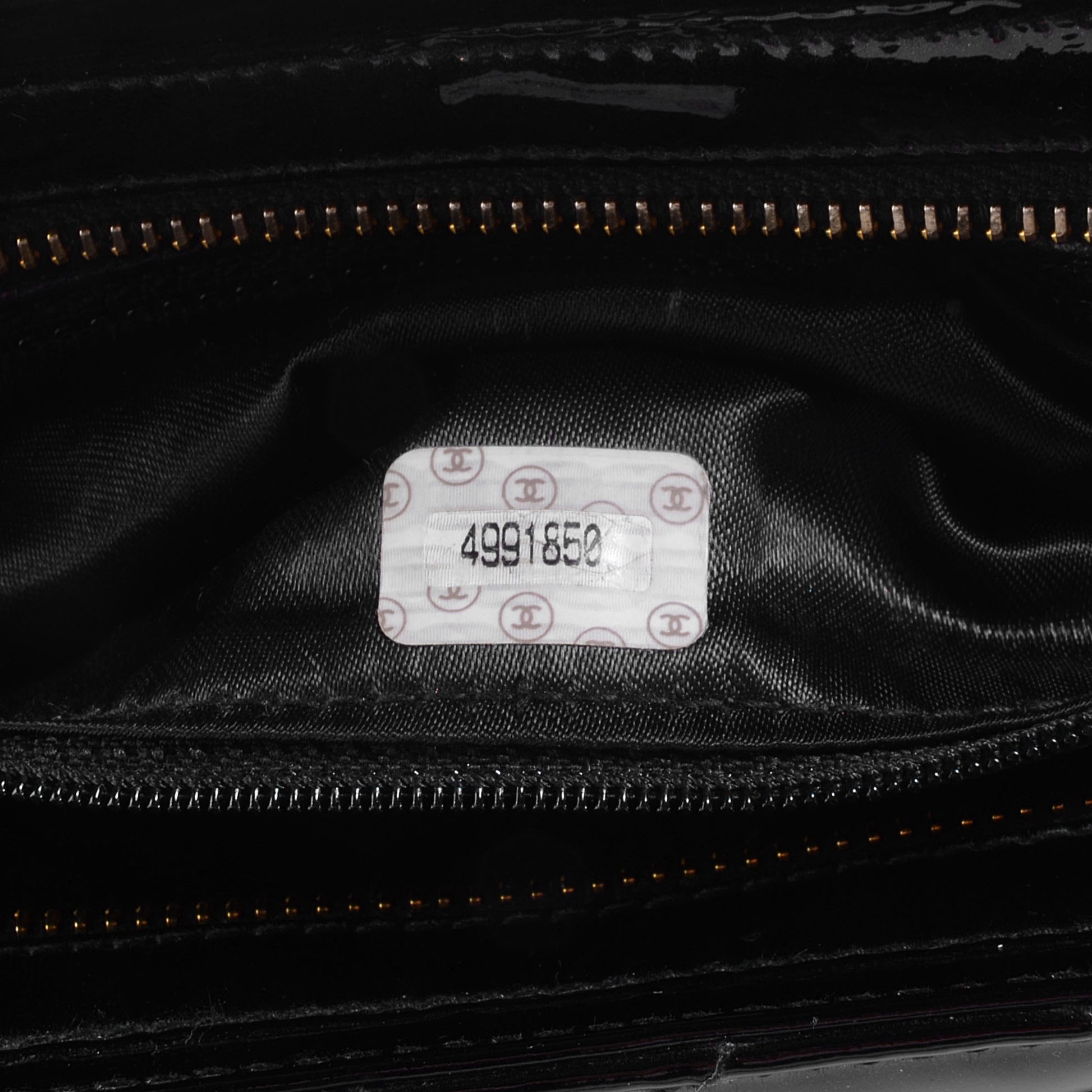 Chanel Patent Quilted CC Shoulder Bag Black 8 of 8