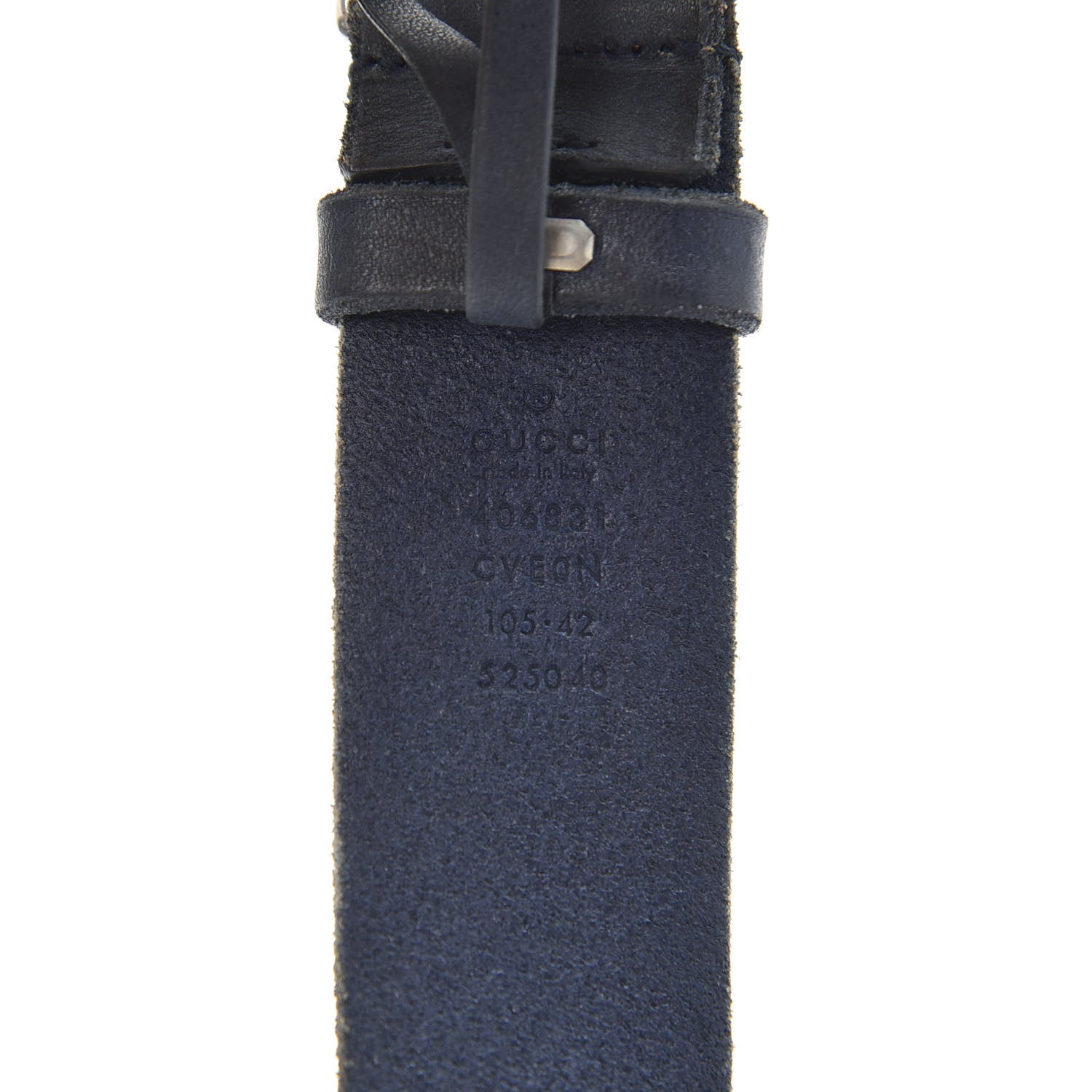Gucci Cuoio Toscano Nickel Double Double G 40mm Belt 105 42 Blue 3 of 4