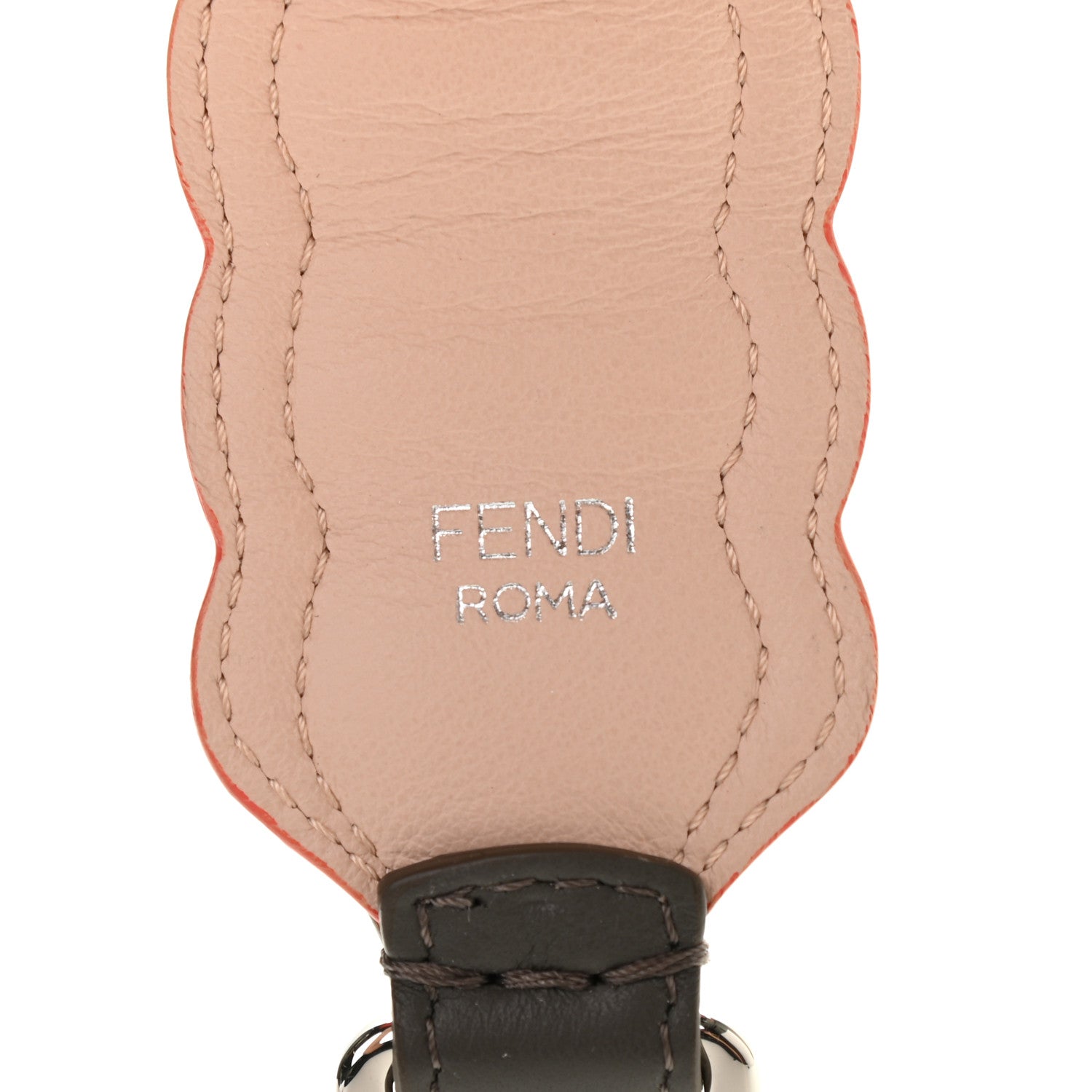 Fendi Vitello Dolce Nappa Hypnoteyes Bi-Color Scalloped Spike Studded Strap You Carbone Plaster White Multicolor 4 of 4