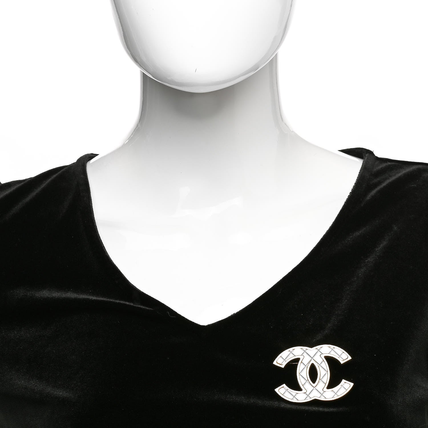Chanel Metal Quilted CC Brooch Silver Gold 2 of 5