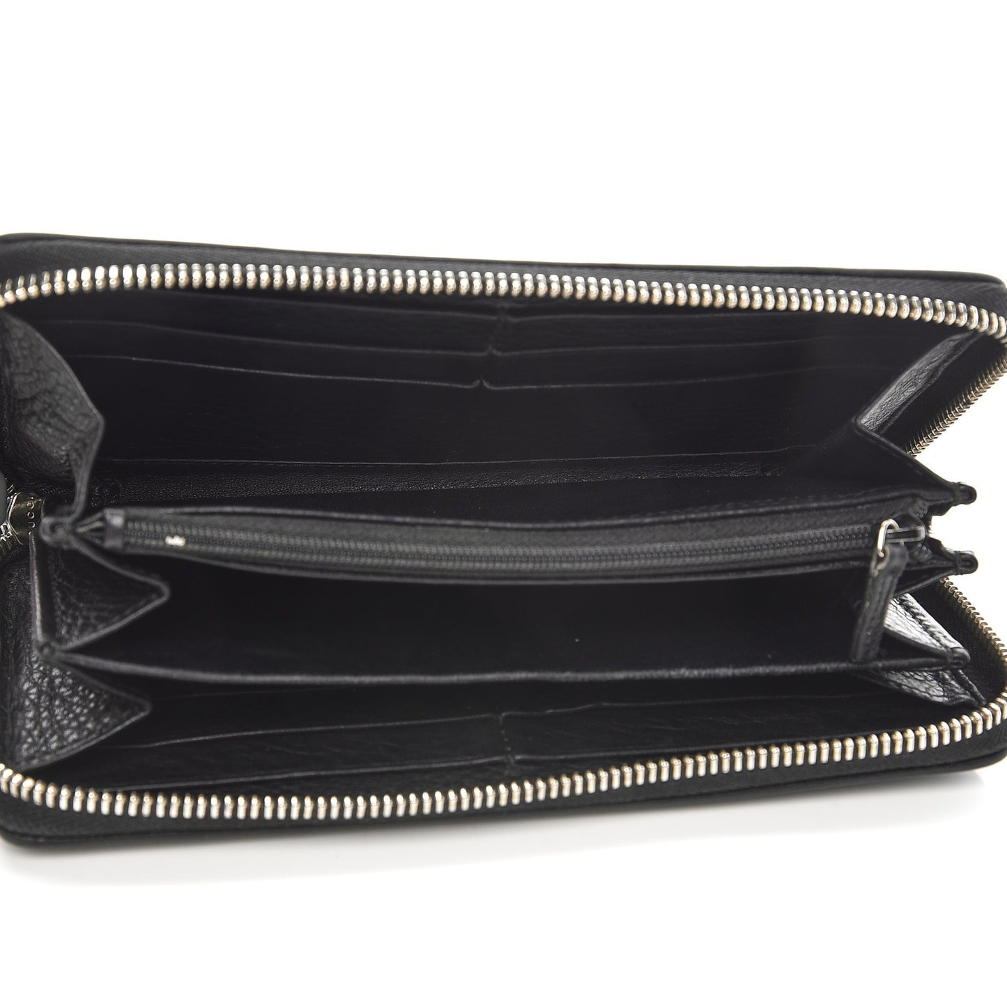 Pebbled Calfskin Soho Zip Around Wallet Black