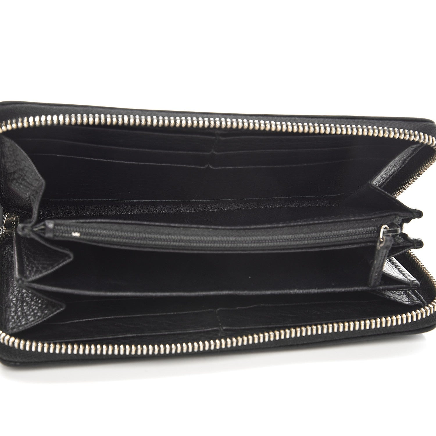 Gucci Pebbled Calfskin Soho Zip Around Wallet Black 5 of 10