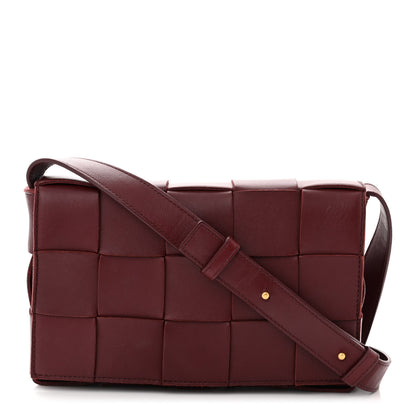 Bottega Veneta Lambskin Maxi Intrecciato Cassette Crossbody Bag Bordeaux 1 of 12