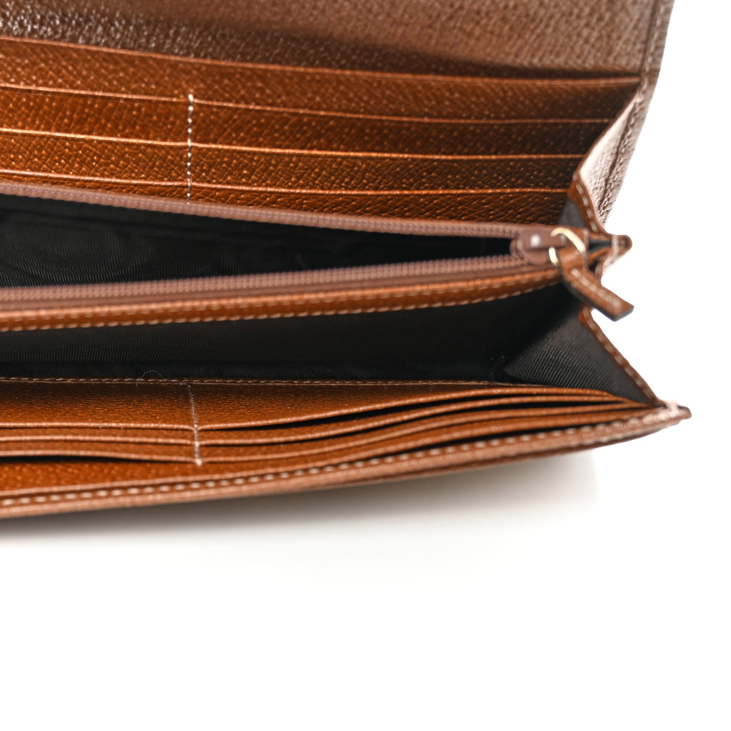 Calfskin GG Supreme Monogram Continental Wallet Beige Ebony