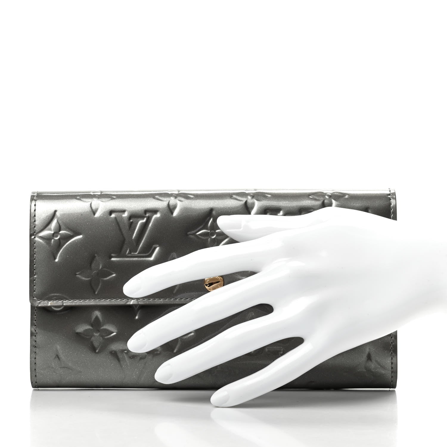 Louis Vuitton Vernis Sarah Wallet Gris Art Deco 2 of 8