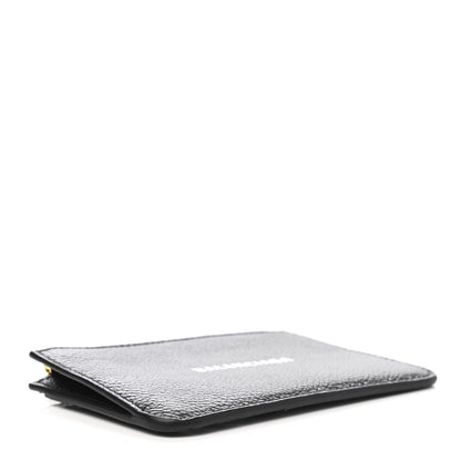 Balenciaga Grained Calfskin Logo Large Cash Long Coin Card Holder Black White 4 of 8