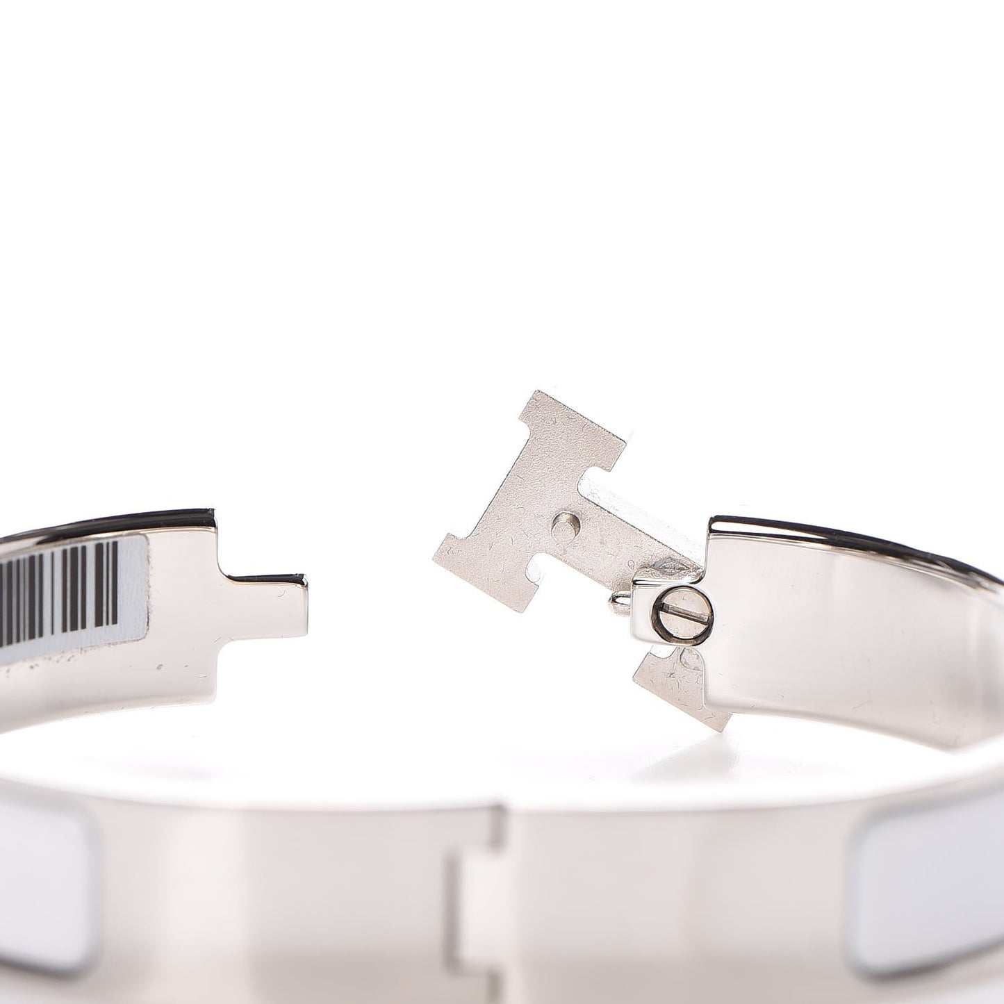 Enamel Narrow Clic Clac H Bracelet PM White