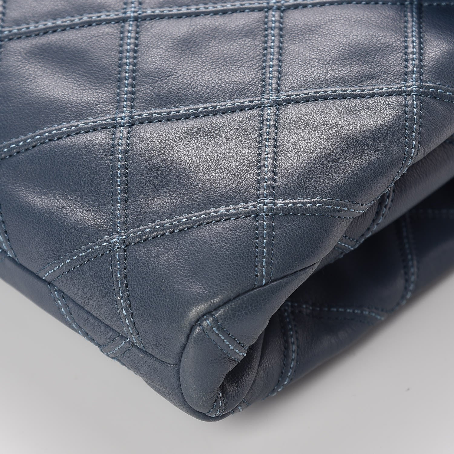 Chanel Calfskin Stitched Thin City Flap Dark Blue 9 of 9