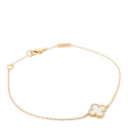 Van Cleef & Arpels 18K Yellow Gold Mother of Pearl Sweet Alhambra Bracelet 1 of 4