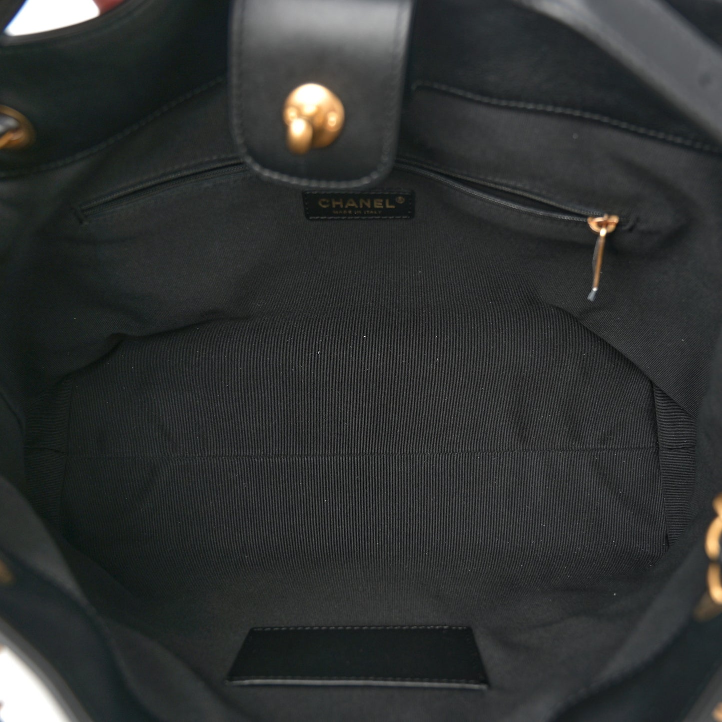 Calfskin Quilted Small Coco Base Shopping Bag Black