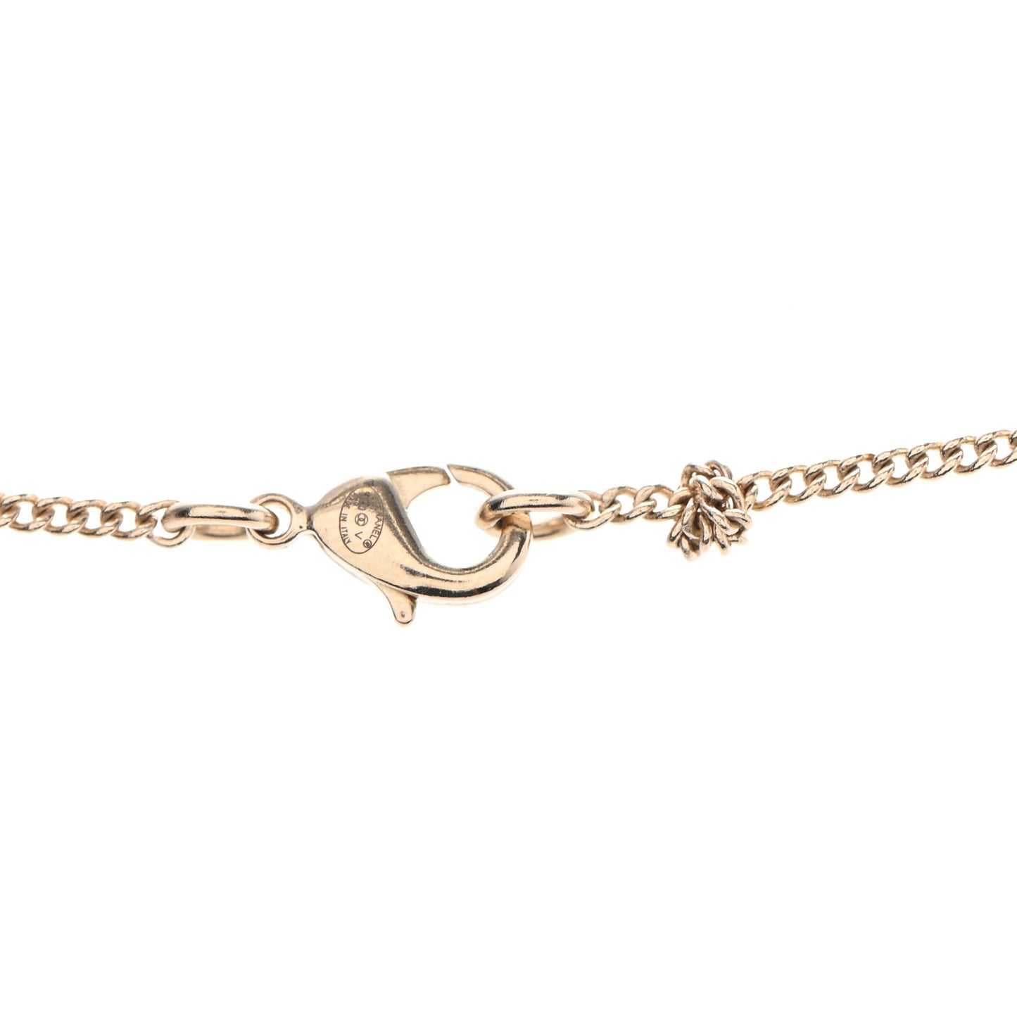 Crystal Pearl CC Lace Camellia Necklace Gold
