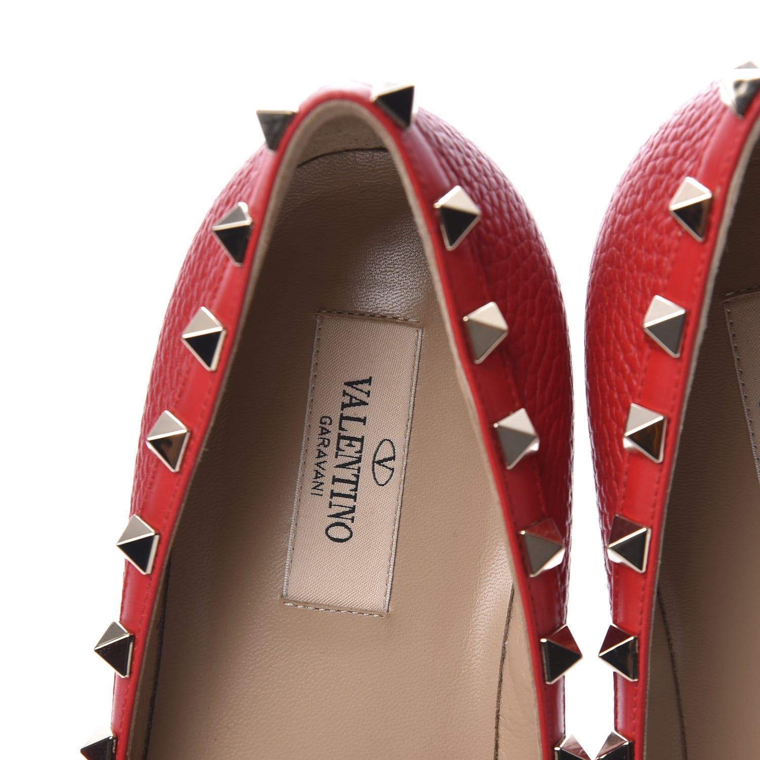 Valentino Garavani Pebbled Calfskin Rockstud Ballerina Flats 40 Rock Pink 9 of 12