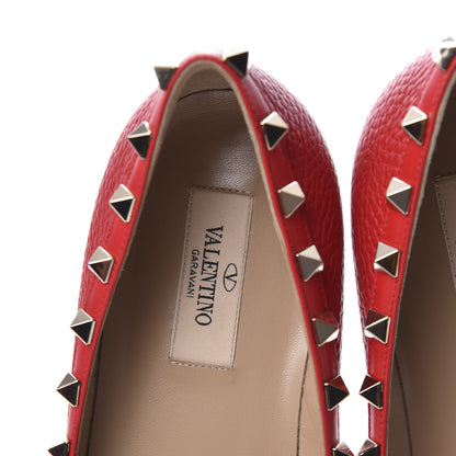 Valentino Garavani Pebbled Calfskin Rockstud Ballerina Flats 40 Rock Pink 9 of 12