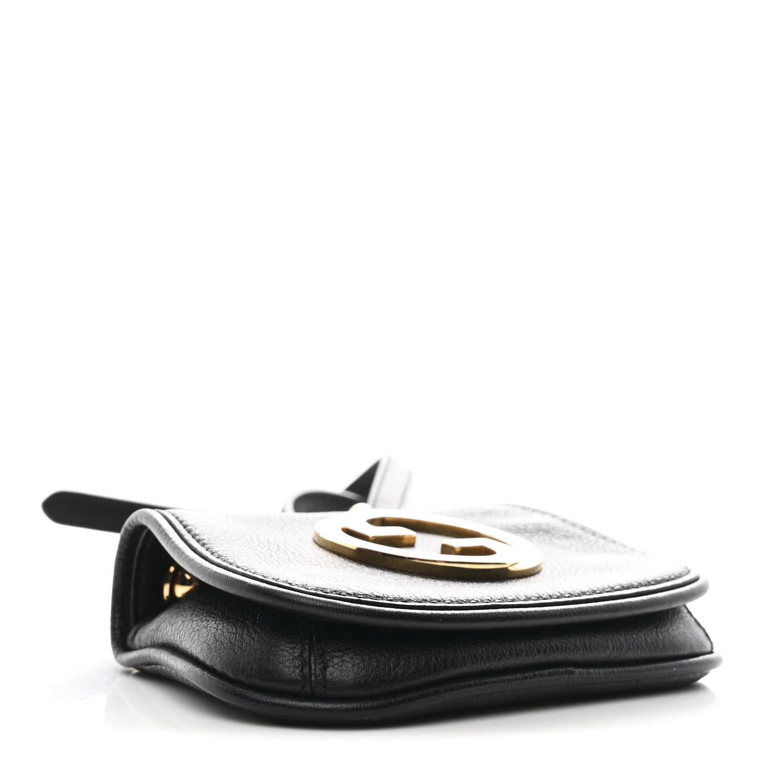 Gucci Roxy Calfskin Mini Blondie Card Case Wallet with Strap Shoulder Black 4 of 11