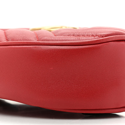 Gucci Calfskin Matelasse GG Marmont Belt Bag 85 34 Hibiscus Red 8 of 12
