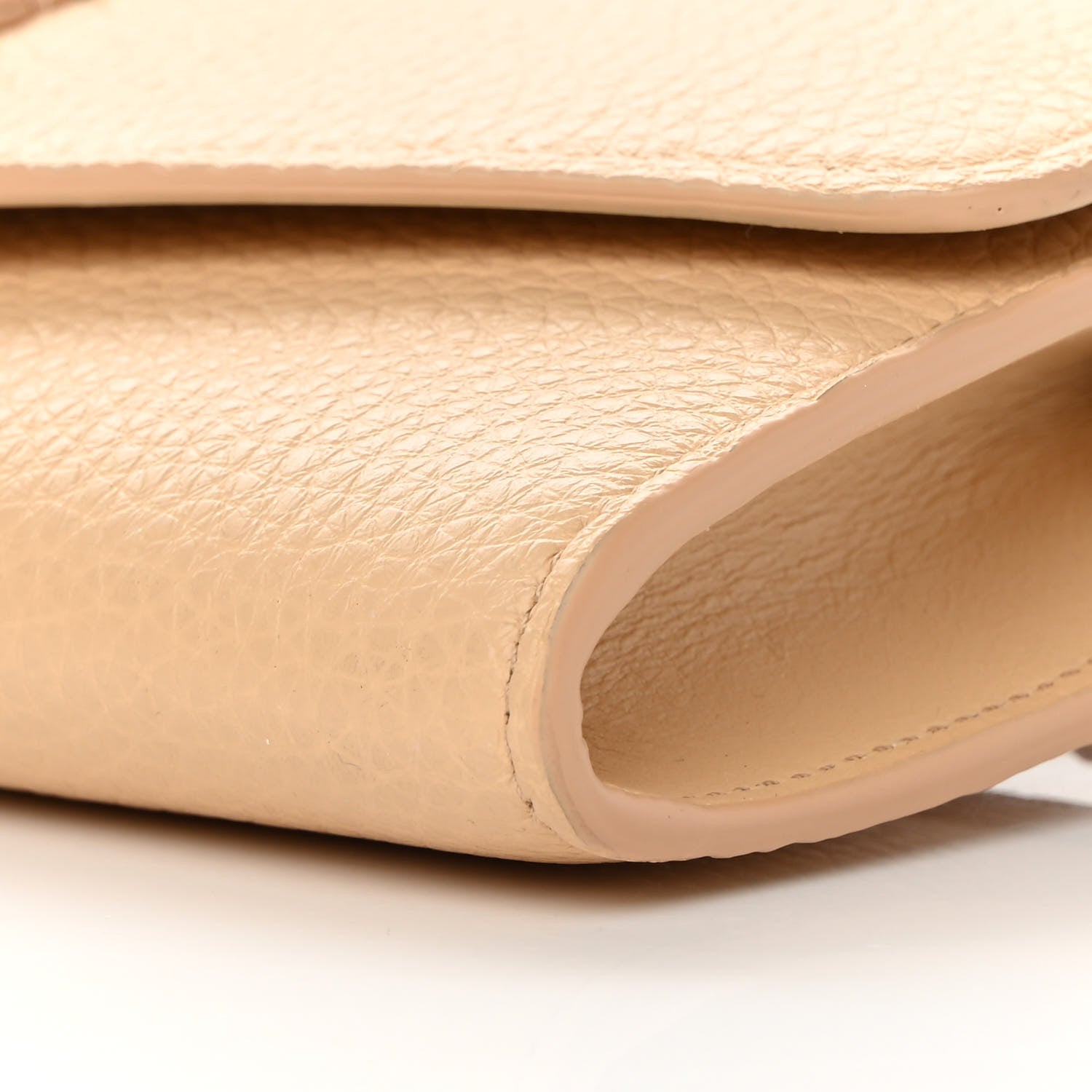 Chloe Shiny Grained Calfskin Aby Wallet on Chain Wooden Beige 11 of 13