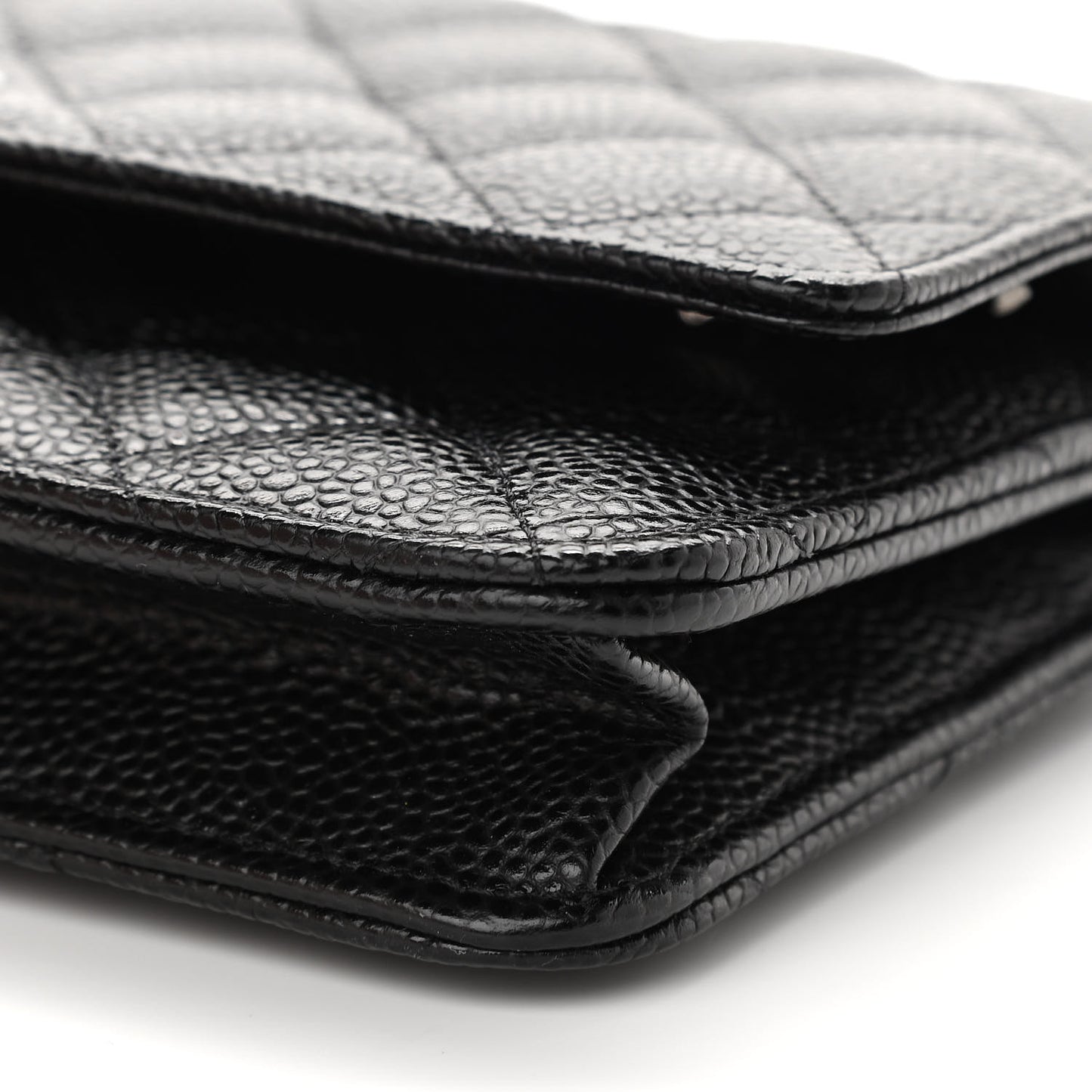 Caviar Quilted Wallet On Chain WOC Black
