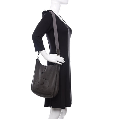 Hermes Taurillon Clemence Evelyne II PM Graphite 2 of 12