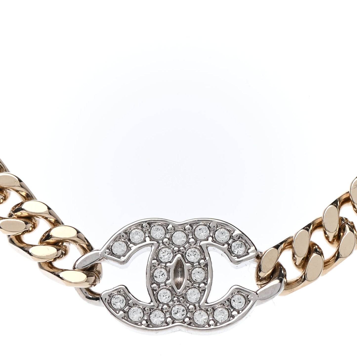 Crystal Chain CC Choker Gold Silver