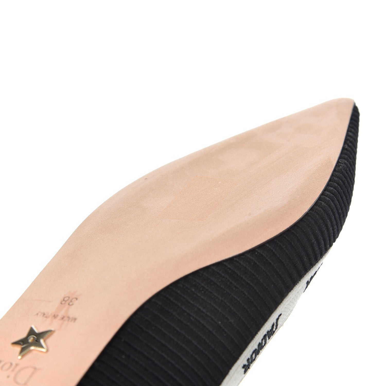 Christian Dior Fabric Ribbon Embroidered J'Adior Ballet Flats 38 Black 8 of 10