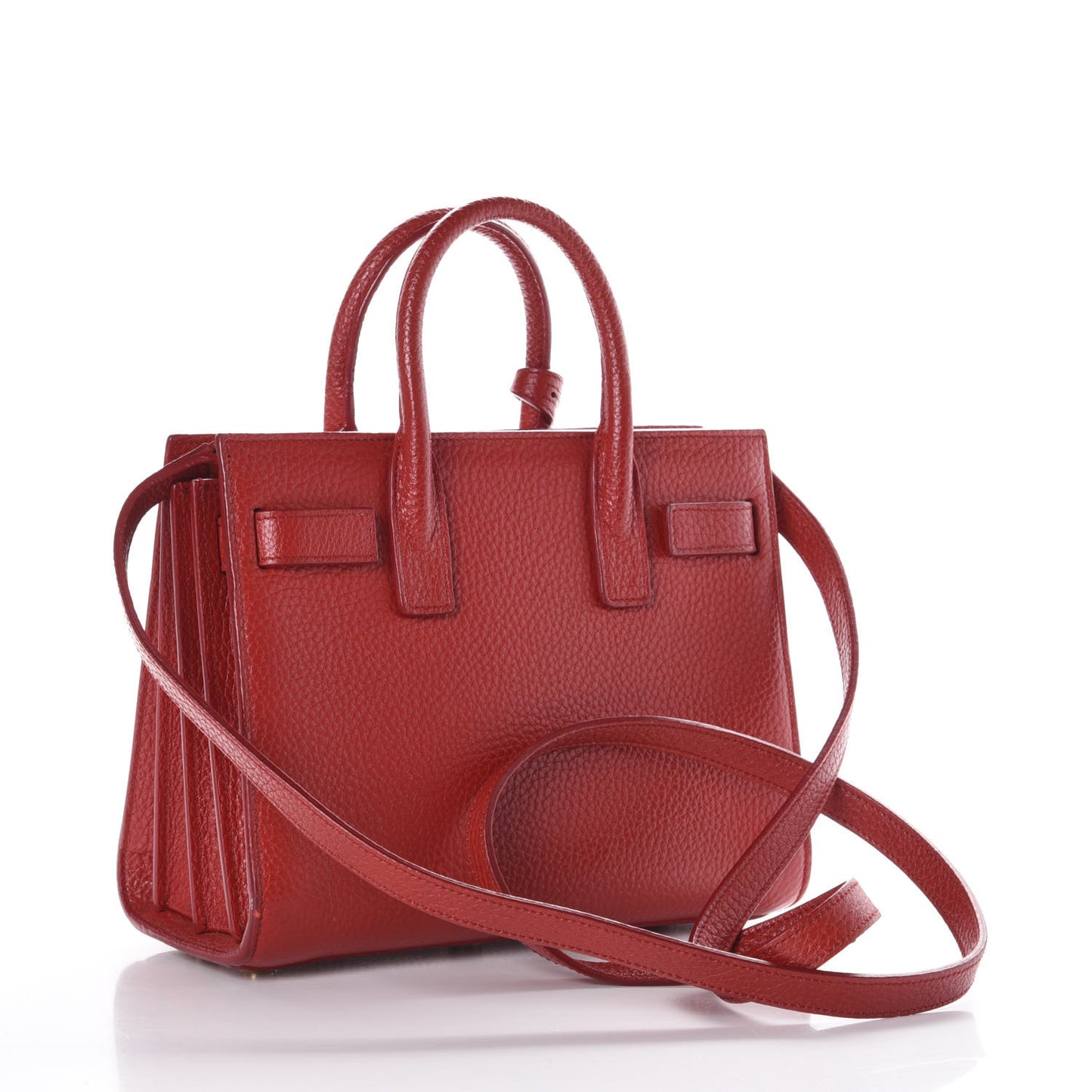 Grained Calfskin Nano Sac De Jour Lipstick Red