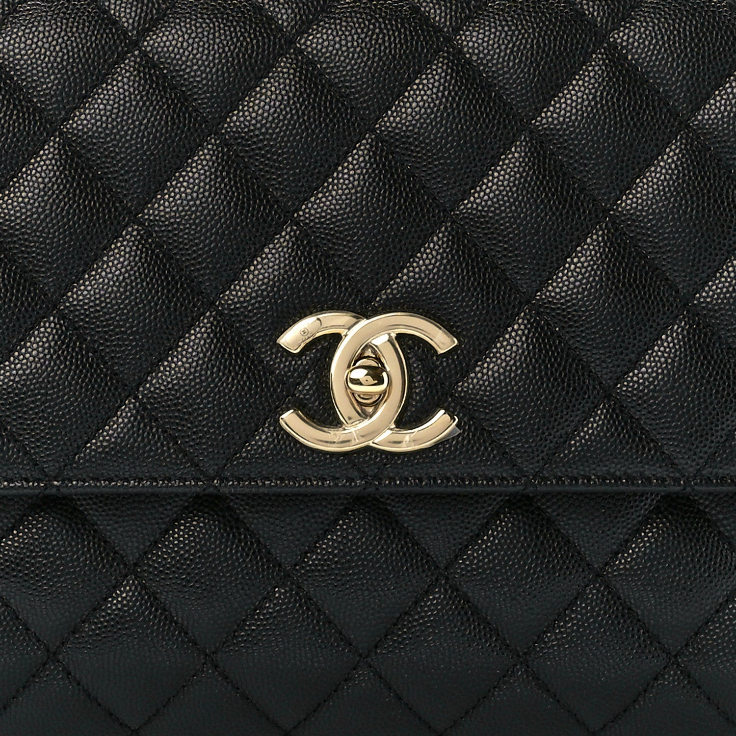 Chanel Caviar Lizard Embossed Quilted Small Coco Handle Flap Black 9 of 12