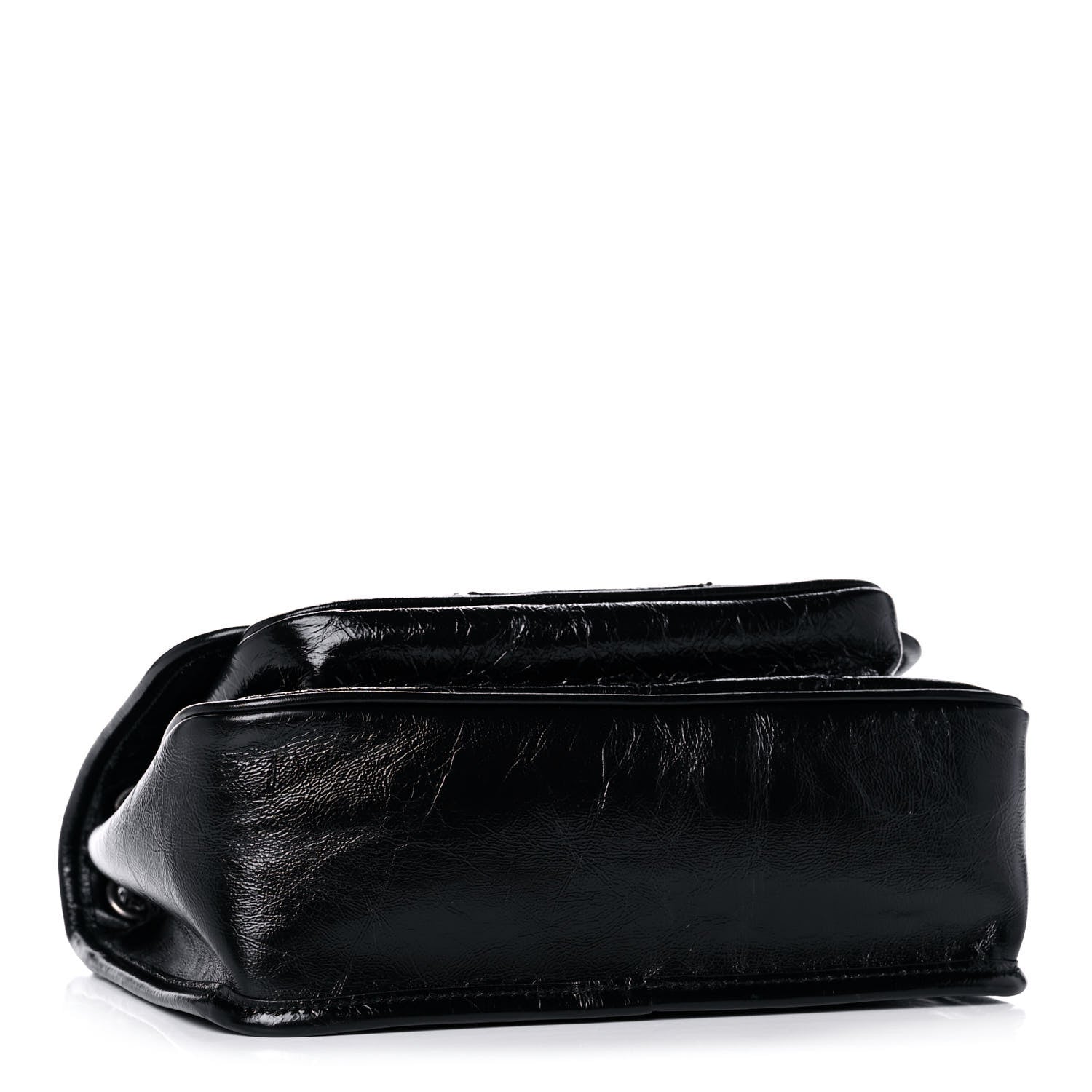 Saint Laurent Crinkled Calfskin Matelasse Monogram Baby Niki Chain Satchel Black 4 of 13