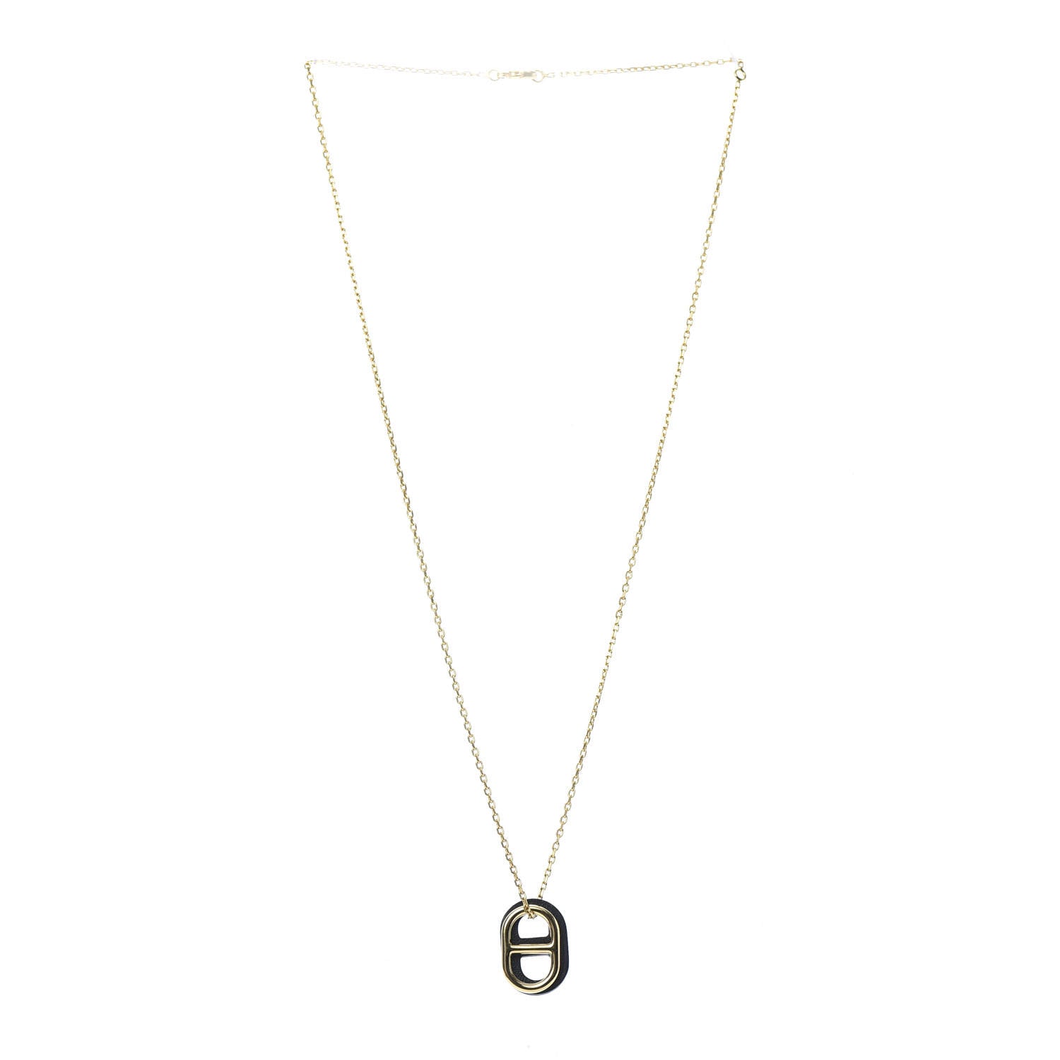 Hermes Swift O'Maillon Pendant Necklace Black 3 of 6
