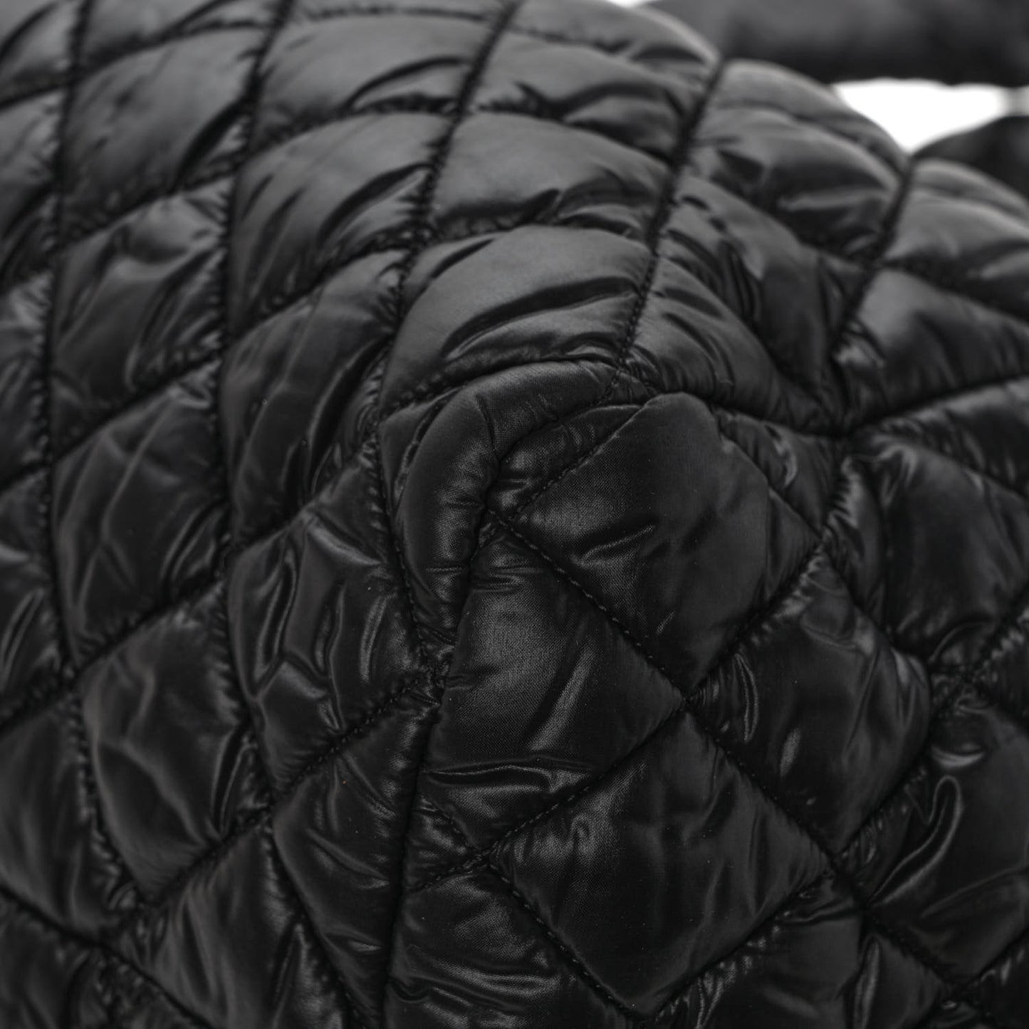 Nylon Quilted Medium Coco Cocoon Tote Black