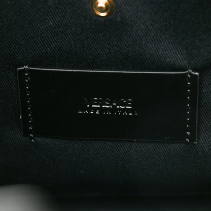 Versace Coated Canvas Calfskin La Greca Signature Tote Bag Black Khaki 6 of 10