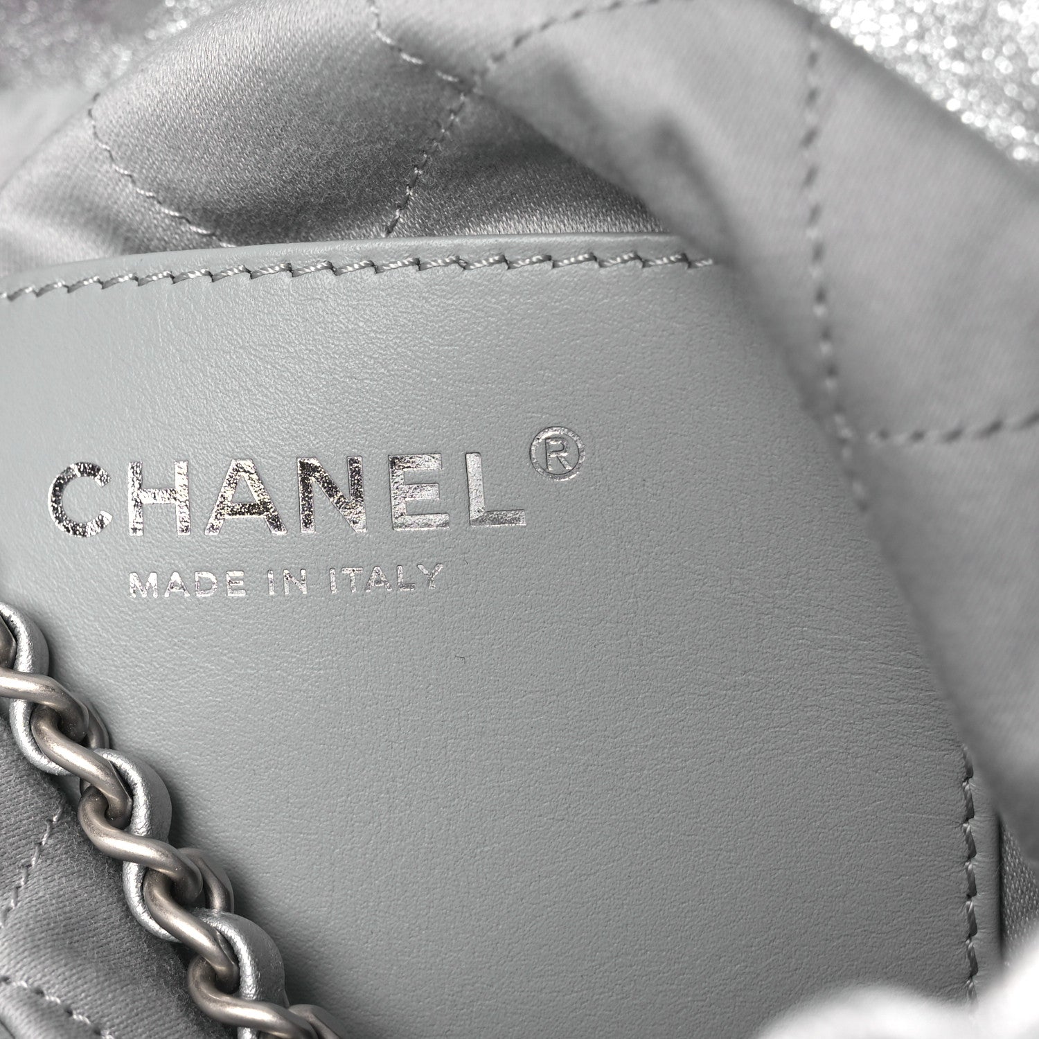 Chanel Metallic Lambskin Quilted Mini Chanel 22 Silvery 1782525