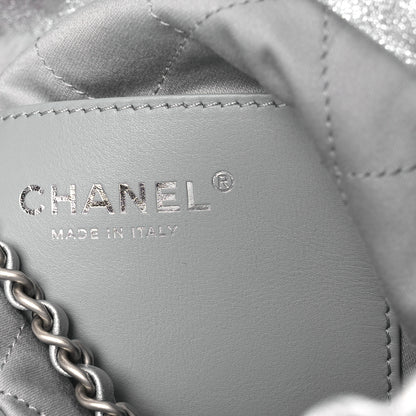Chanel Metallic Lambskin Quilted Mini Chanel 22 Silvery 6 of 10