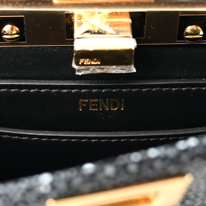 Fendi Stingray Shiny Nappa Petite Peekaboo I SEE U Satchel Black 5 of 9