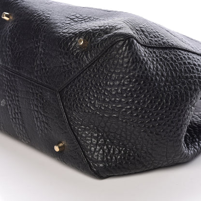 Burberry Signature Grain Calfskin Check Embossed Small Canterbury Tote Black 10 of 11