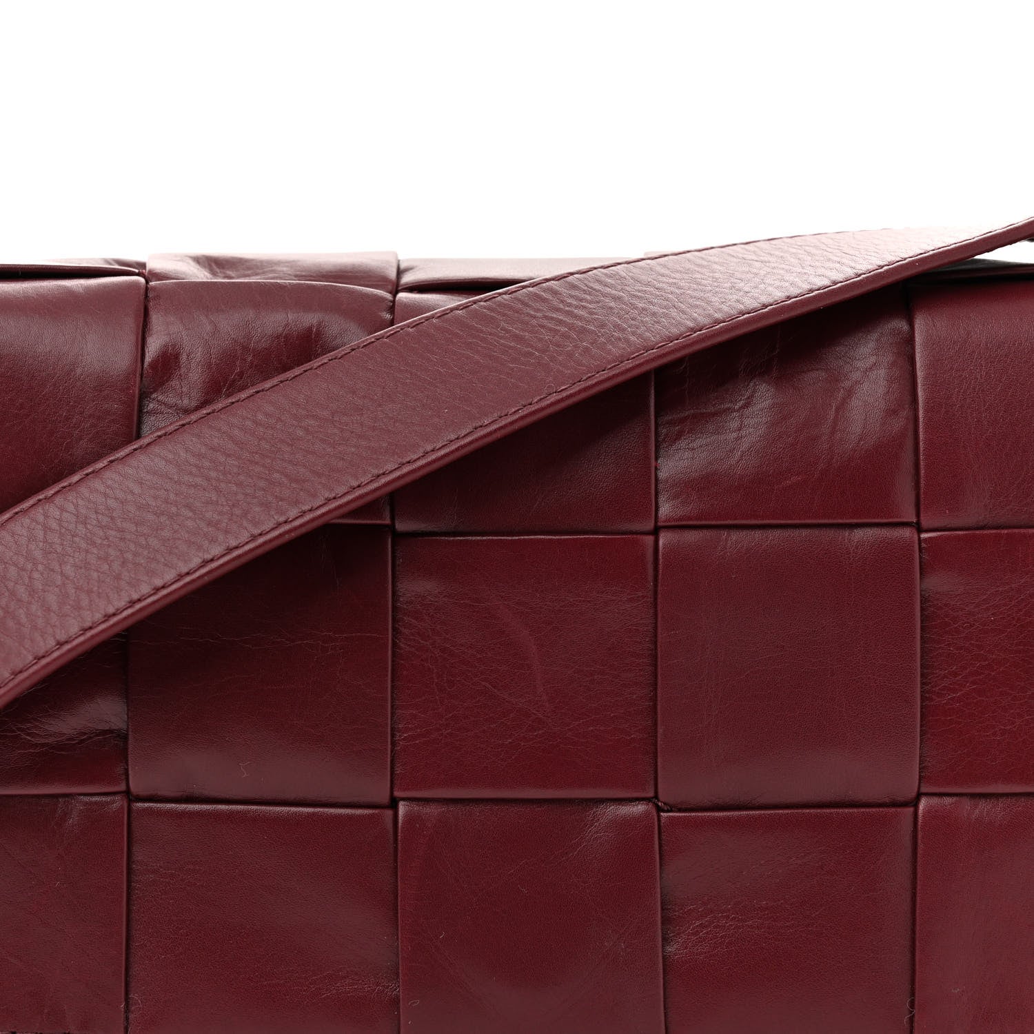 Bottega Veneta Paper Calfskin Maxi Intreccio Small Cassette Crossbody Bag Barolo 8 of 12