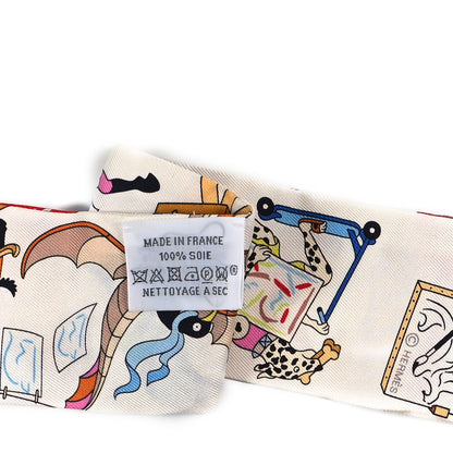 Hermes Silk Academia Hippica Twilly White Jaune Multicolore 3 of 3