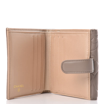 Chanel Lambskin Camellia Embossed French Wallet Beige 5 of 8