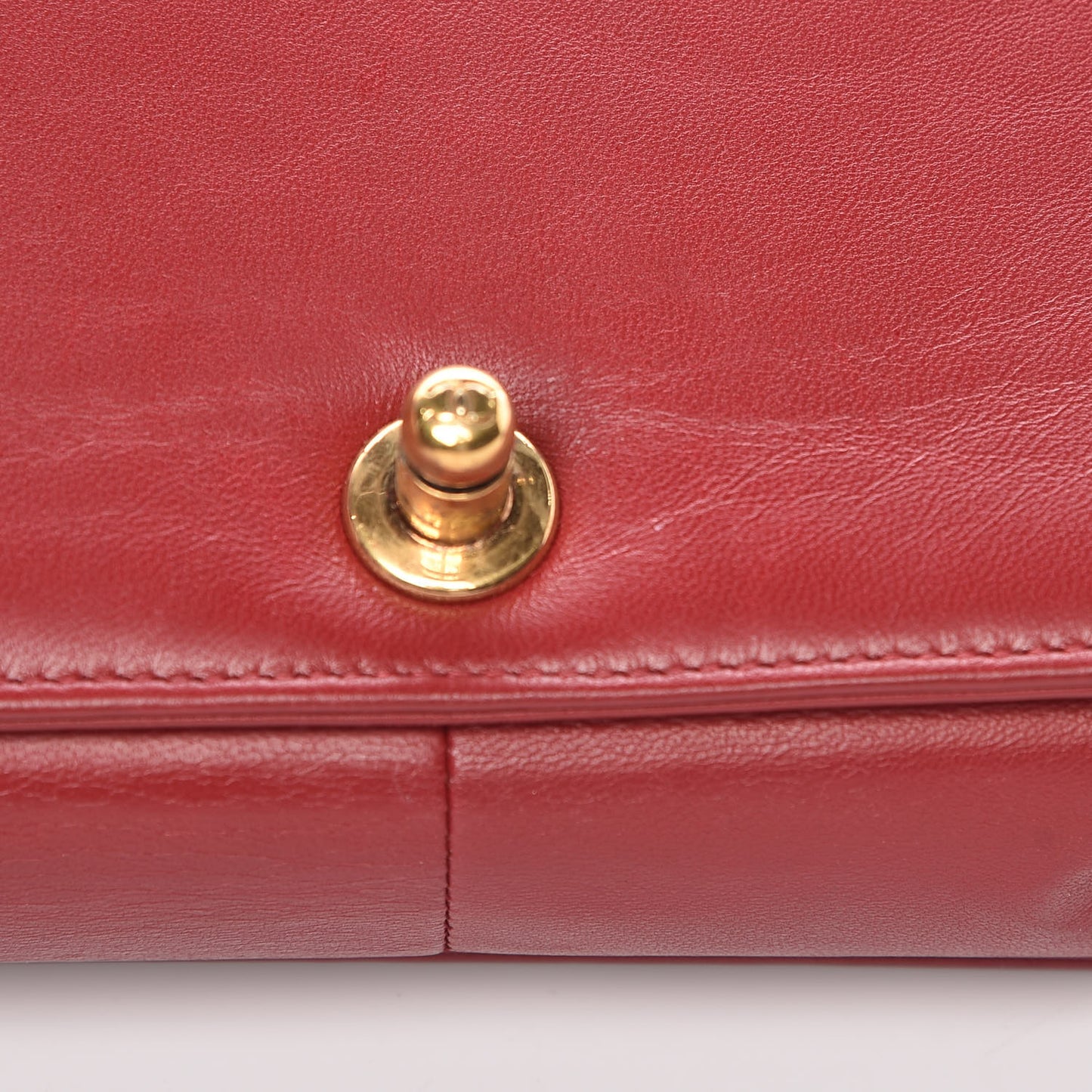 Lambskin Quilted Medium Boy Flap Red