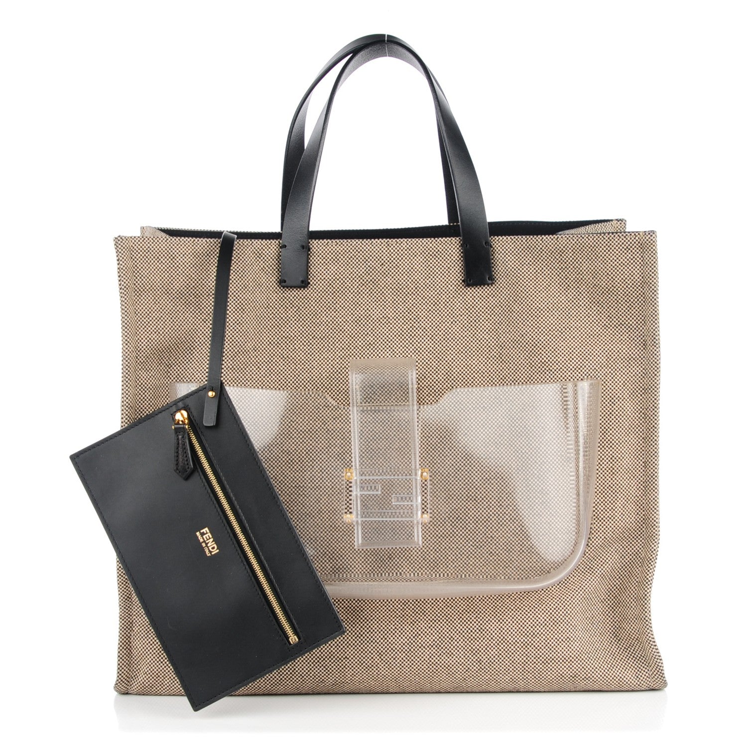 Fendi Canvas Perspex Simply Tote Black 4 of 10