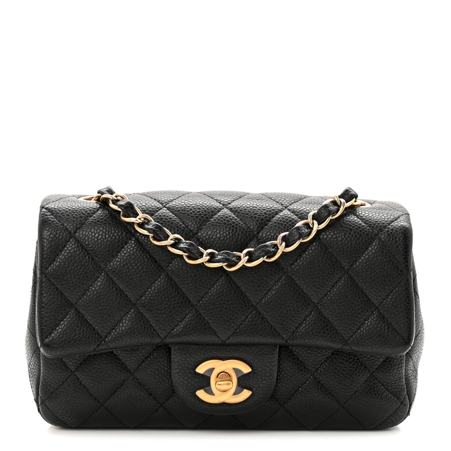 Caviar Quilted Mini Rectangular Flap Black