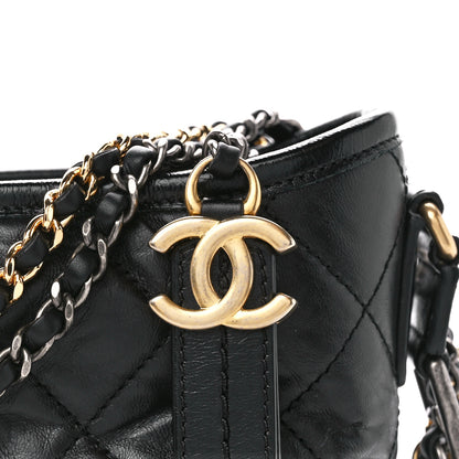 Chanel Aged Calfskin Quilted Small Gabrielle Hobo Black 8 of 12