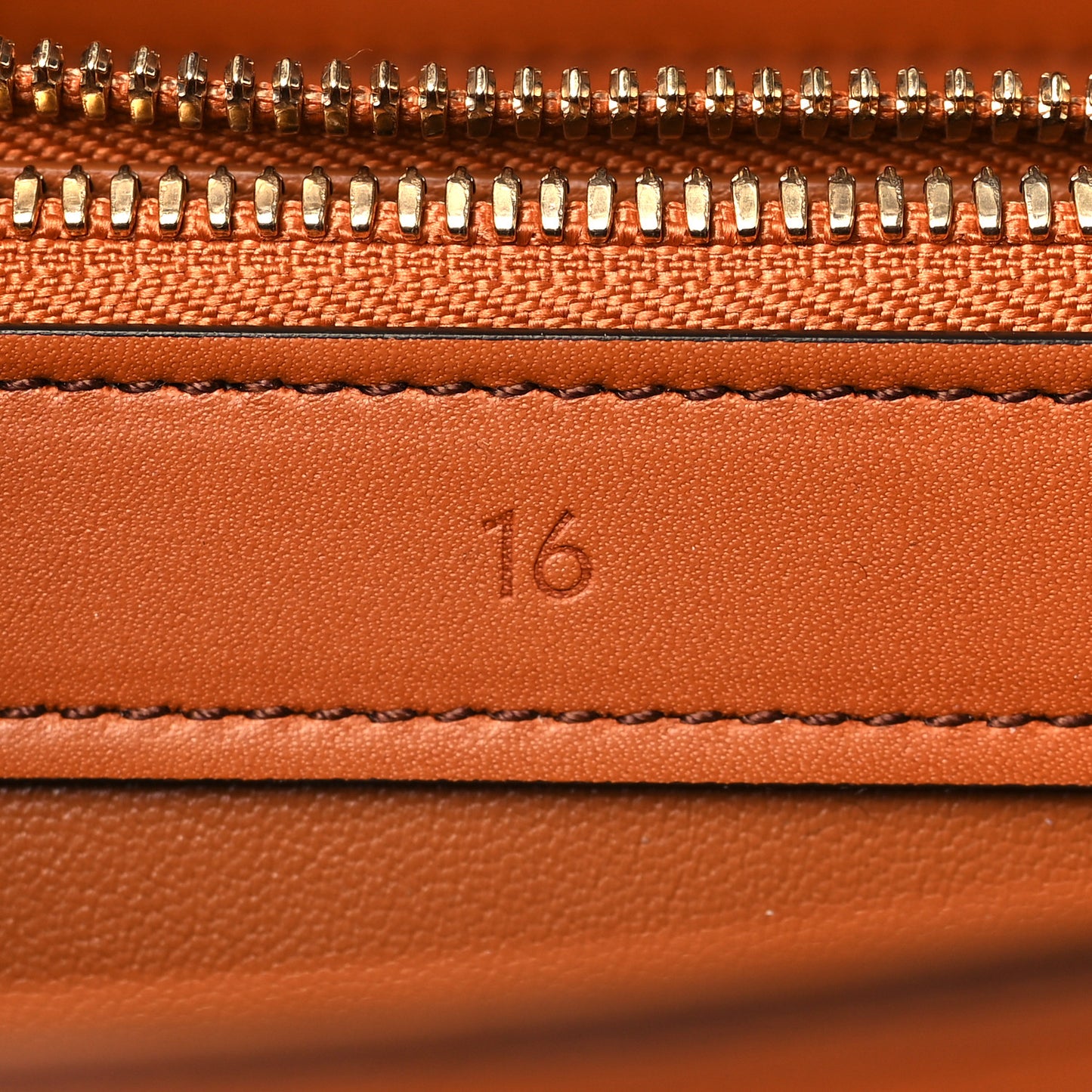 Satinated Calfskin Medium 16 Top Handle Bag Tan
