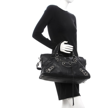 Balenciaga Chevre Silver Metallic Edge Hardware Part Time Black 2 of 7