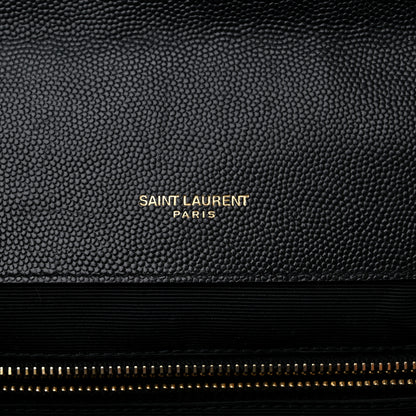 Saint Laurent Grain De Poudre Textured Mixed Matelasse Large Triquilt Monogram Satchel Black 6 of 16