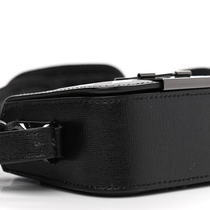 Off-White Saffiano Striped Baby Flap Black White 10 of 13