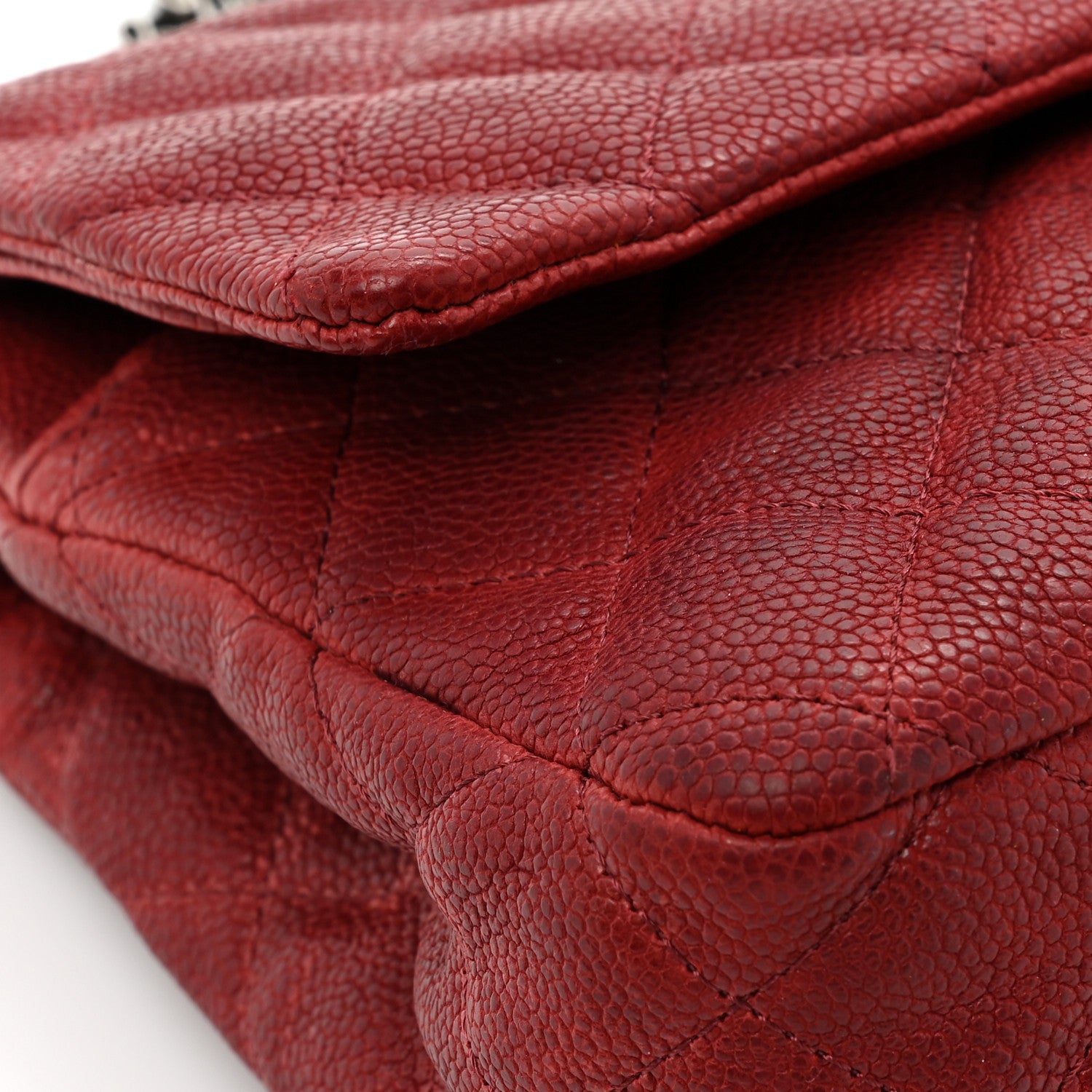 Chanel Washed Caviar Quilted 2.55 Reissue 225 Bijoux Chain Flap Red 16 of 19
