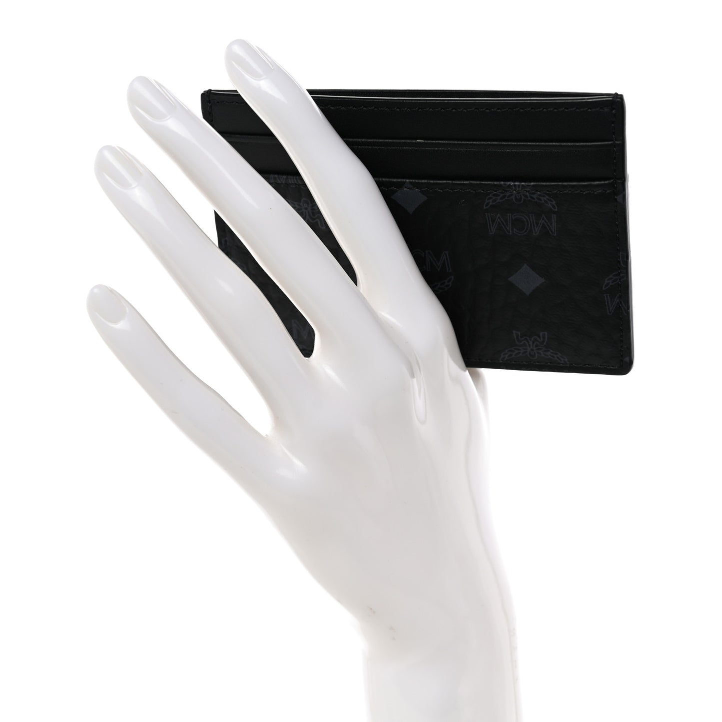 Calfskin Visetos Mini Card Case Black