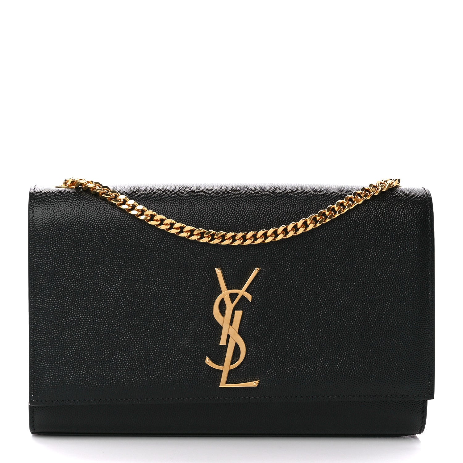 Saint Laurent Grain De Poudre Medium Classic Monogram Kate Satchel Black 1 of 11