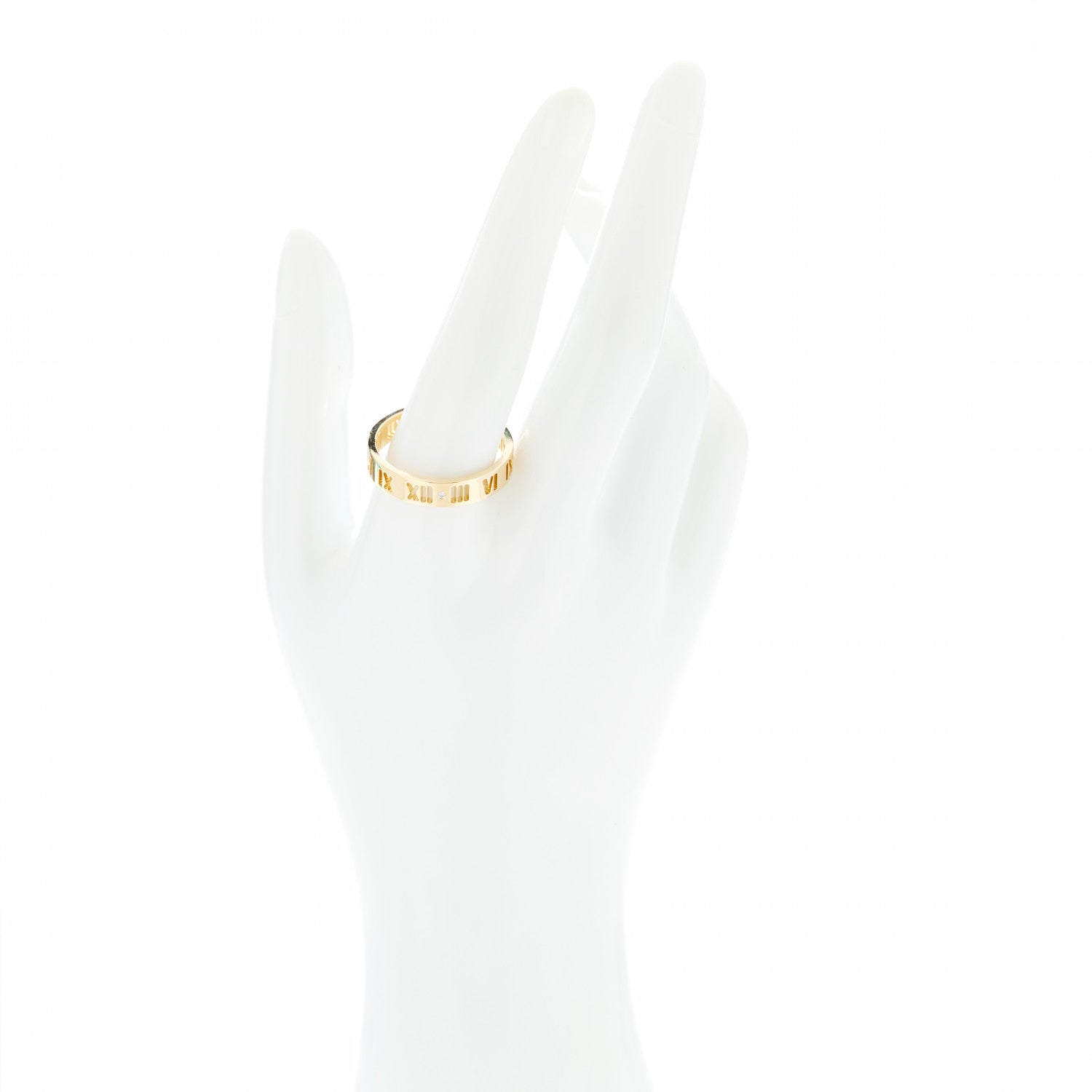 Tiffany 18K Yellow Gold Diamond Wide Atlas Pierced Ring 67 11.75 2 of 5