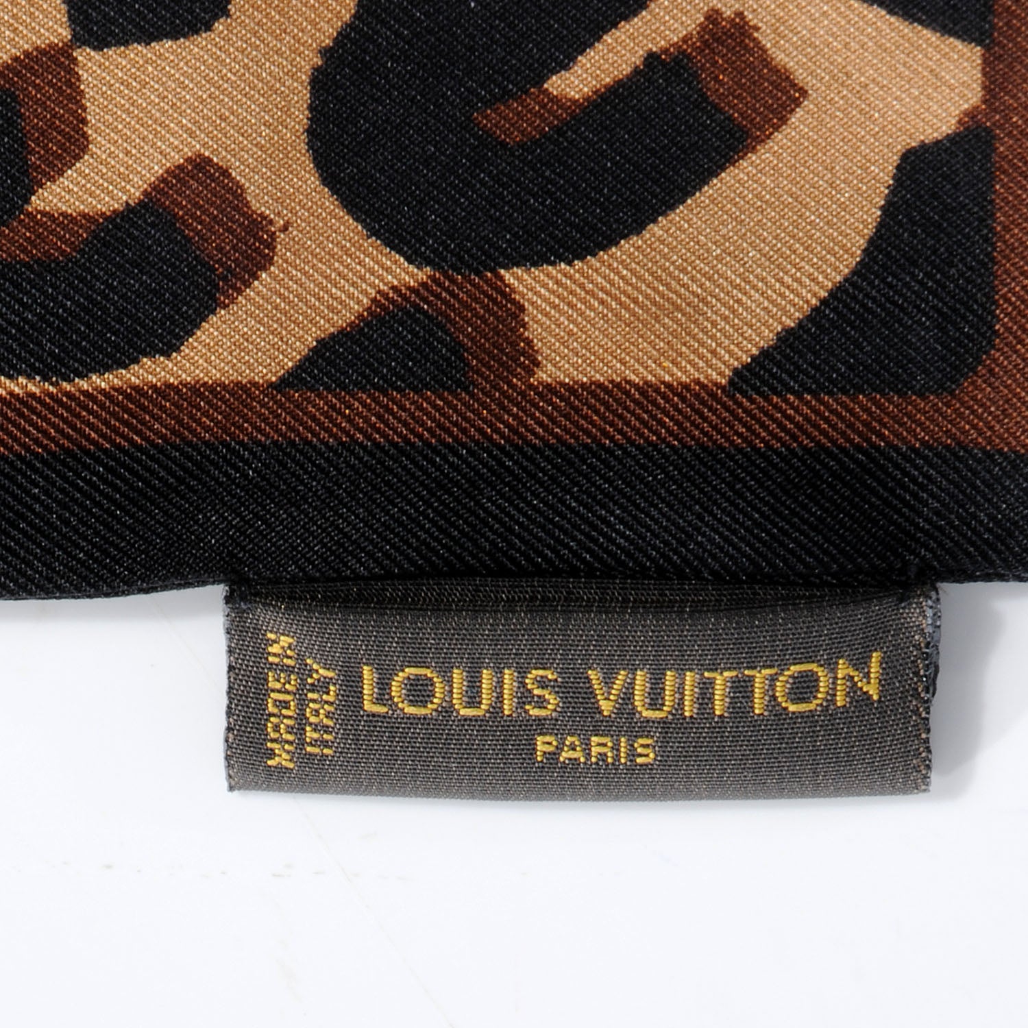 Louis Vuitton Silk Leopard Bandeau Scarf Marron 4 of 5